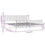 Estructura cama metal con cabecero y pie cama blanco 193x203 cm de , Camas y somieres - Ref: Foro24-374510, Precio: 130,83 €,...