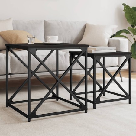 Mesas de centro apilables 2 piezas madera de ingeniería negro de , Mesas de centro - Ref: Foro24-838943, Precio: 50,74 €, Des...