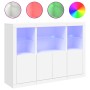 Aparadores con luces LED 3 piezas madera de ingeniería blanco de , Aparadores - Ref: Foro24-3209107, Precio: 244,36 €, Descue...