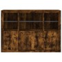 Aparador con luz LED 3 pzas madera de ingeniería roble ahumado de , Aparadores - Ref: Foro24-3209111, Precio: 206,92 €, Descu...