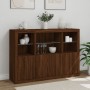 Aparador con luz LED 3 pzas madera de ingeniería marrón roble de , Aparadores - Ref: Foro24-3209113, Precio: 218,97 €, Descue...