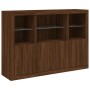 Aparador con luz LED 3 pzas madera de ingeniería marrón roble de , Aparadores - Ref: Foro24-3209113, Precio: 218,97 €, Descue...