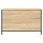 Banco almacenaje madera ingeniería roble Sonoma 80x42,5x50 cm de , Bancos para recibidores y almacenamiento - Ref: Foro24-839...