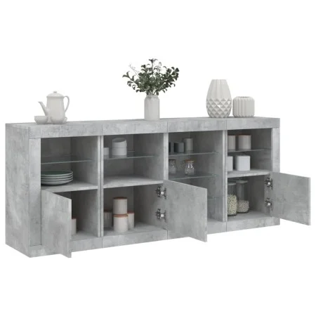 Sideboard mit betongrauen LED-Leuchten 164x37x67 cm von , Sideboards - Ref: Foro24-3209054, Preis: 217,36 €, Rabatt: %