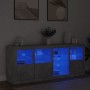 Aparador con luces LED gris hormigón 164x37x67 cm de , Aparadores - Ref: Foro24-3209054, Precio: 222,46 €, Descuento: %