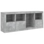 Aparador con luces LED gris hormigón 164x37x67 cm de , Aparadores - Ref: Foro24-3209054, Precio: 222,46 €, Descuento: %