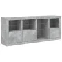 Sideboard mit betongrauen LED-Leuchten 164x37x67 cm von , Sideboards - Ref: Foro24-3209054, Preis: 217,36 €, Rabatt: %