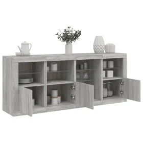 Aparador con luces LED gris Sonoma 164x37x67 cm de , Aparadores - Ref: Foro24-3209056, Precio: 195,80 €, Descuento: %