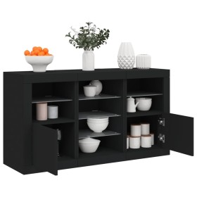 Aparador con luces LED negro 123x37x67 cm de , Aparadores - Ref: Foro24-3209080, Precio: 188,18 €, Descuento: %