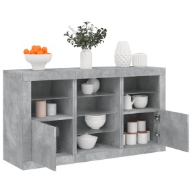 Aparador con luces LED gris hormigón 123x37x67 cm de , Aparadores - Ref: Foro24-3209082, Precio: 167,36 €, Descuento: %