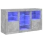 Aparador con luces LED gris hormigón 123x37x67 cm de , Aparadores - Ref: Foro24-3209082, Precio: 164,41 €, Descuento: %