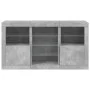 Aparador con luces LED gris hormigón 123x37x67 cm de , Aparadores - Ref: Foro24-3209082, Precio: 164,41 €, Descuento: %