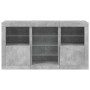 Aparador con luces LED gris hormigón 123x37x67 cm de , Aparadores - Ref: Foro24-3209082, Precio: 167,36 €, Descuento: %