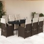 Set comedor para jardín 9 pzas y cojines ratán sintético marrón en Conjuntos de jardín | Comprar online en Foru.es