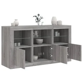 Aparador con luces LED gris Sonoma 123x37x67 cm de , Aparadores - Ref: Foro24-3209063, Precio: 152,33 €, Descuento: %