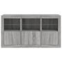 Aparador con luces LED gris Sonoma 123x37x67 cm de , Aparadores - Ref: Foro24-3209063, Precio: 157,98 €, Descuento: %