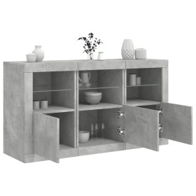 Aparador con luces LED gris hormigón 123x37x67 cm de , Aparadores - Ref: Foro24-3209061, Precio: 168,48 €, Descuento: %