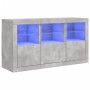 Aparador con luces LED gris hormigón 123x37x67 cm de , Aparadores - Ref: Foro24-3209061, Precio: 168,48 €, Descuento: %