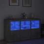 Aparador con luces LED gris hormigón 123x37x67 cm de , Aparadores - Ref: Foro24-3209061, Precio: 168,48 €, Descuento: %