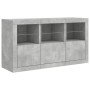 Aparador con luces LED gris hormigón 123x37x67 cm de , Aparadores - Ref: Foro24-3209061, Precio: 168,48 €, Descuento: %