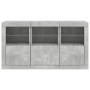 Aparador con luces LED gris hormigón 123x37x67 cm de , Aparadores - Ref: Foro24-3209061, Precio: 168,48 €, Descuento: %