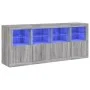 Aparador con luces LED gris Sonoma 163x37x67 cm de , Aparadores - Ref: Foro24-3209077, Precio: 188,20 €, Descuento: %