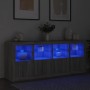 Aparador con luces LED gris Sonoma 163x37x67 cm de , Aparadores - Ref: Foro24-3209077, Precio: 188,18 €, Descuento: %
