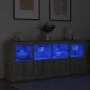 Aparador con luces LED gris Sonoma 163x37x67 cm de , Aparadores - Ref: Foro24-3209077, Precio: 188,20 €, Descuento: %