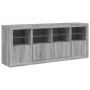 Aparador con luces LED gris Sonoma 163x37x67 cm de , Aparadores - Ref: Foro24-3209077, Precio: 188,18 €, Descuento: %