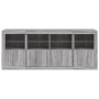 Aparador con luces LED gris Sonoma 163x37x67 cm de , Aparadores - Ref: Foro24-3209077, Precio: 188,18 €, Descuento: %
