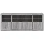 Aparador con luces LED gris Sonoma 163x37x67 cm de , Aparadores - Ref: Foro24-3209077, Precio: 188,20 €, Descuento: %