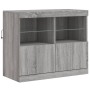 Aparador con luces LED gris Sonoma 163x37x67 cm de , Aparadores - Ref: Foro24-3209077, Precio: 188,18 €, Descuento: %