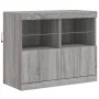 Aparador con luces LED gris Sonoma 163x37x67 cm de , Aparadores - Ref: Foro24-3209077, Precio: 188,20 €, Descuento: %