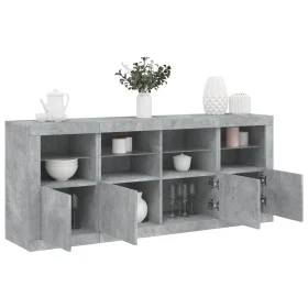 Aparador con luces LED gris hormigón 163x37x67 cm de , Aparadores - Ref: Foro24-3209075, Precio: 175,96 €, Descuento: %