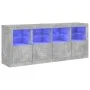 Aparador con luces LED gris hormigón 163x37x67 cm de , Aparadores - Ref: Foro24-3209075, Precio: 175,96 €, Descuento: %
