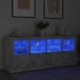 Aparador con luces LED gris hormigón 163x37x67 cm de , Aparadores - Ref: Foro24-3209075, Precio: 175,96 €, Descuento: %