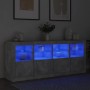 Aparador con luces LED gris hormigón 163x37x67 cm de , Aparadores - Ref: Foro24-3209075, Precio: 181,29 €, Descuento: %