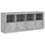 Aparador con luces LED gris hormigón 163x37x67 cm de , Aparadores - Ref: Foro24-3209075, Precio: 175,96 €, Descuento: %