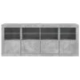 Aparador con luces LED gris hormigón 163x37x67 cm de , Aparadores - Ref: Foro24-3209075, Precio: 175,96 €, Descuento: %