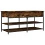 Engineered smoked oak wooden shoe bench 100x42.5x50 cm by , Benches for halls and storage - Ref: Foro24-839035, Price: 74,78 ...
