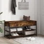 Engineered smoked oak wooden shoe bench 100x42.5x50 cm by , Benches for halls and storage - Ref: Foro24-839035, Price: 74,78 ...