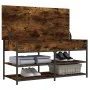 Engineered smoked oak wooden shoe bench 100x42.5x50 cm by , Benches for halls and storage - Ref: Foro24-839035, Price: 74,78 ...
