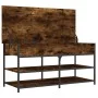 Engineered smoked oak wooden shoe bench 100x42.5x50 cm by , Benches for halls and storage - Ref: Foro24-839035, Price: 74,78 ...