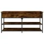 Engineered smoked oak wooden shoe bench 100x42.5x50 cm by , Benches for halls and storage - Ref: Foro24-839035, Price: 74,78 ...