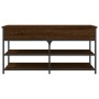 Banco zapatero madera de ingeniería marrón roble 100x42,5x50 cm de , Bancos para recibidores y almacenamiento - Ref: Foro24-8...