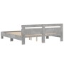 Cama con cabecero madera ingeniería gris hormigón 200x200 cm de , Camas y somieres - Ref: Foro24-3207395, Precio: 160,17 €, D...