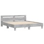 Estructura de cama cabecero y luces LED gris hormigón 200x200cm de , Camas y somieres - Ref: Foro24-3207521, Precio: 163,93 €...
