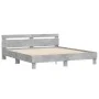 Estructura de cama cabecero y luces LED gris hormigón 200x200cm de , Camas y somieres - Ref: Foro24-3207521, Precio: 161,60 €...