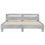 Estructura de cama cabecero y luces LED gris hormigón 200x200cm de , Camas y somieres - Ref: Foro24-3207521, Precio: 161,60 €...