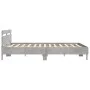 Estructura de cama cabecero y luces LED gris hormigón 200x200cm de , Camas y somieres - Ref: Foro24-3207521, Precio: 161,60 €...